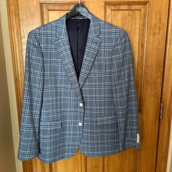Tommy Hilfiger blue plaid sport coat - Picture 1 of 7
